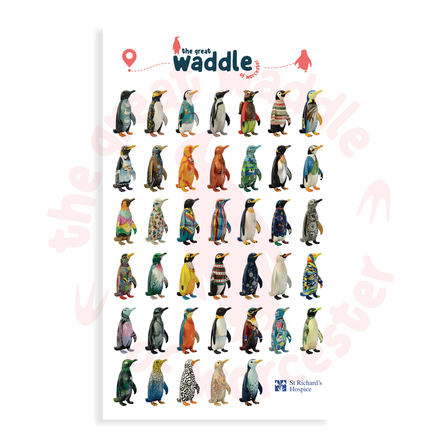 Waddle Of Worcester Tea Towel